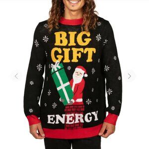 Tipsy Elves Men's Big Gift Energy Ugly Christmas Sweater 3XL - NWOT